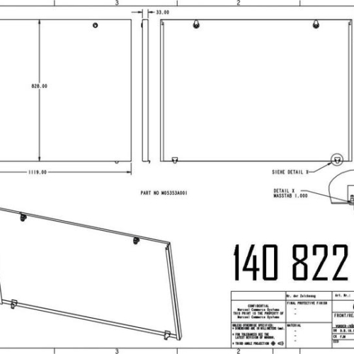 140822982 - FRONT /REAR PANEL 1120 COMPL.. SK700 GPU EINF. POWDER.